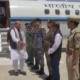 Defence Minister Rajnath Singh arriving at Srinagar Air Base on May 15, 2025, to review security and meet Indian Air Force personnel after Operation Sindoor